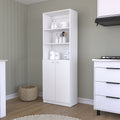 Benzoni Dual-Door Bookcase: Stylish Storage with Open Shelves
