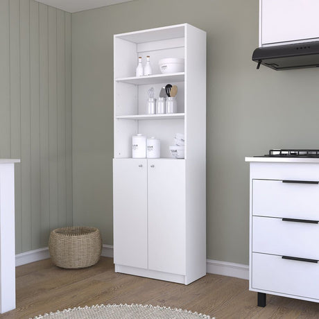 Benzoni Dual-Door Bookcase: Stylish Storage with Open Shelves