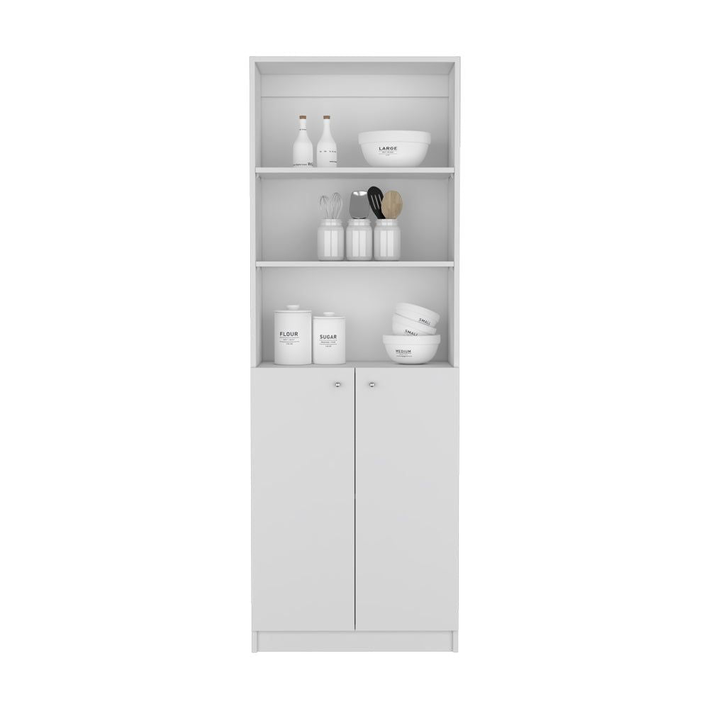 Benzoni Dual-Door Bookcase: Stylish Storage with Open Shelves