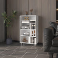 Modern White Bookcase with Versatile Shelving for Office or Home