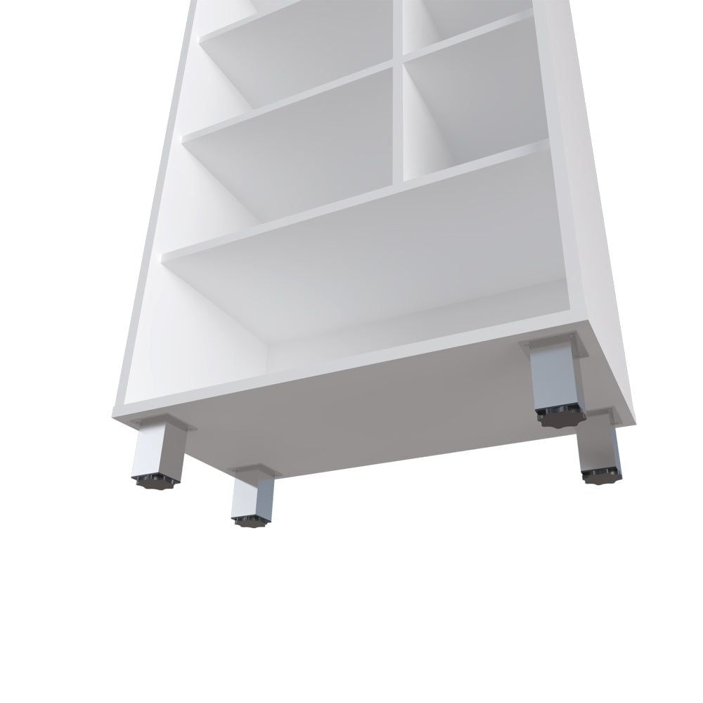 Modern White Bookcase with Versatile Shelving for Office or Home