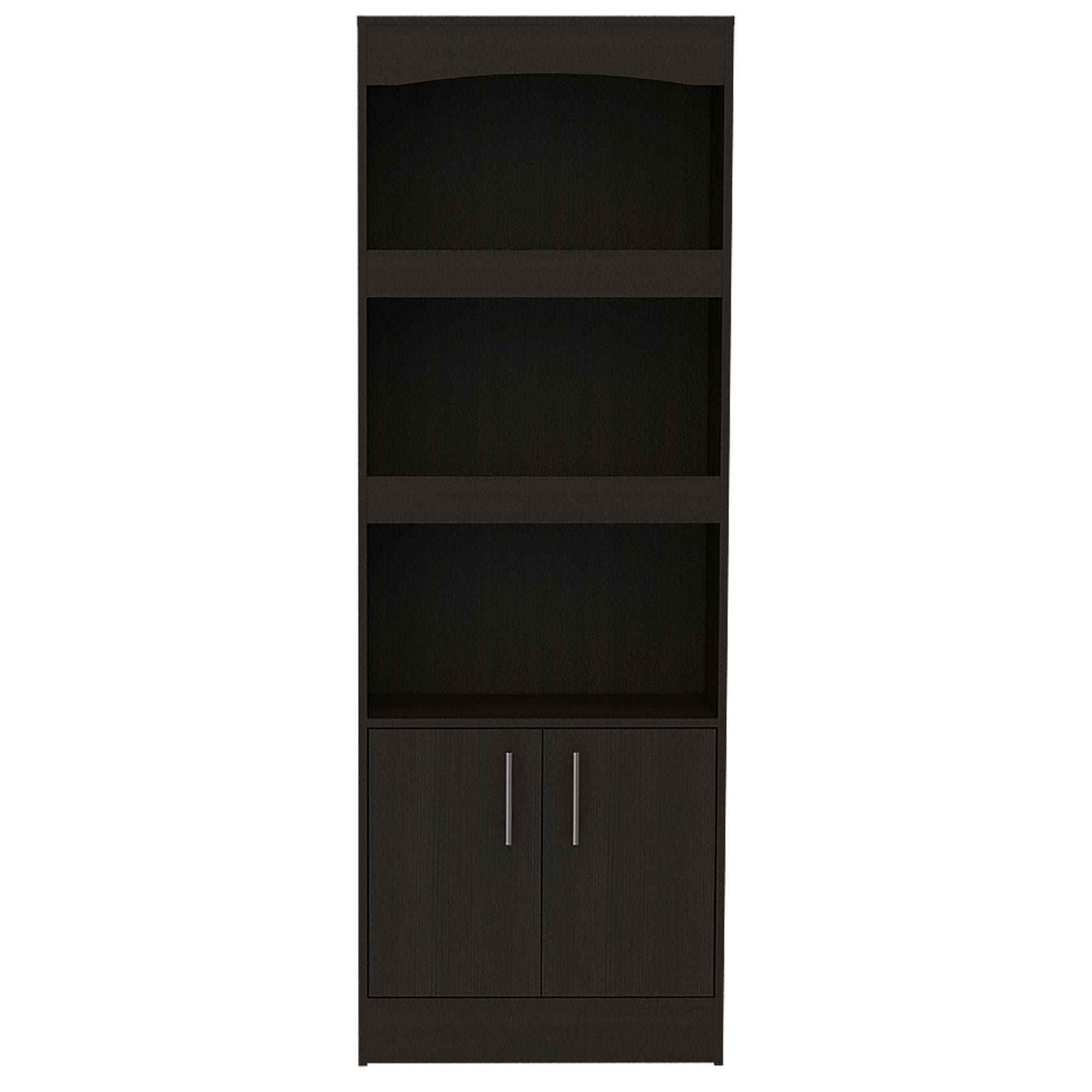 Tall Three-Shelf Bookcase with Framed Shelves