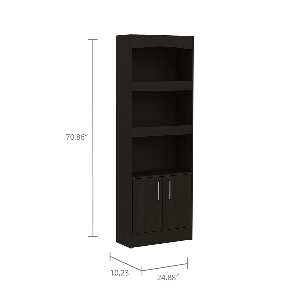 Tall Three-Shelf Bookcase with Framed Shelves