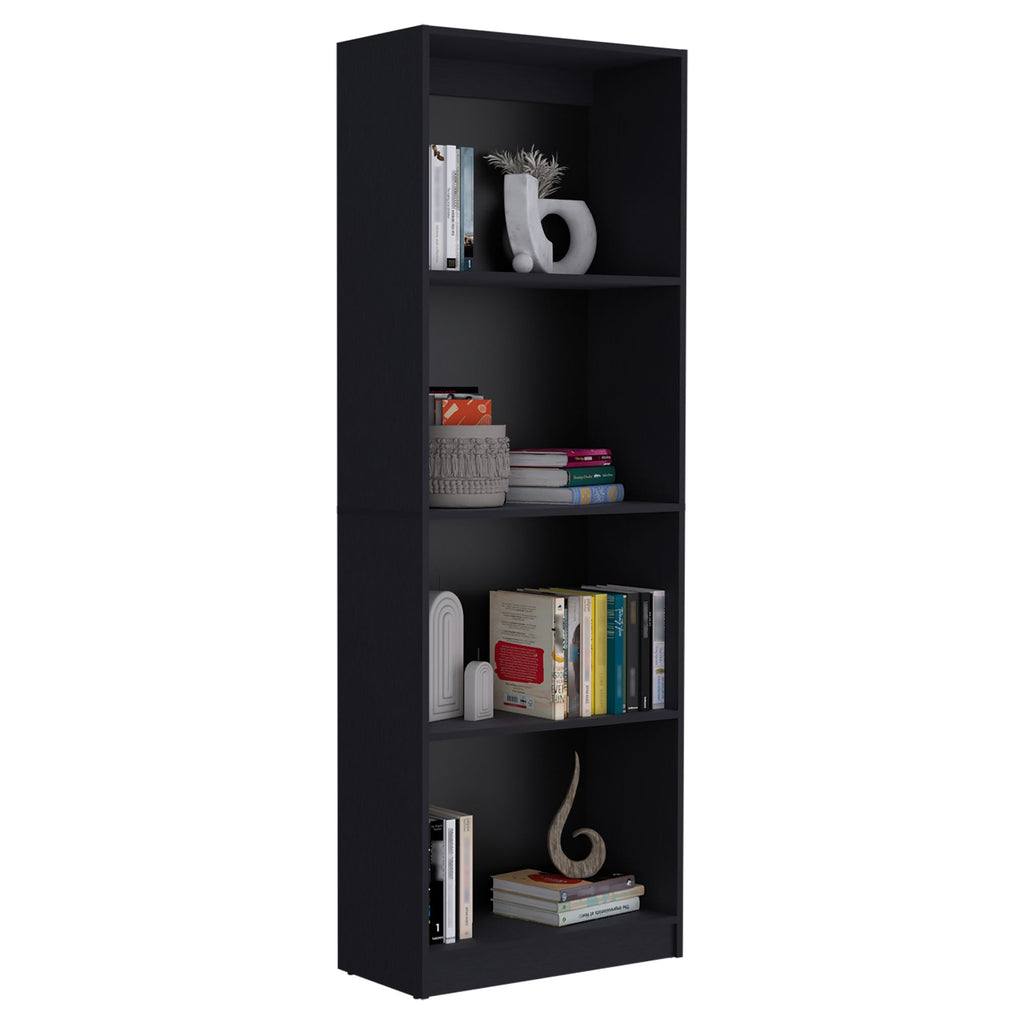 Bookcase with Spacious Tier-Shelving Design, Black