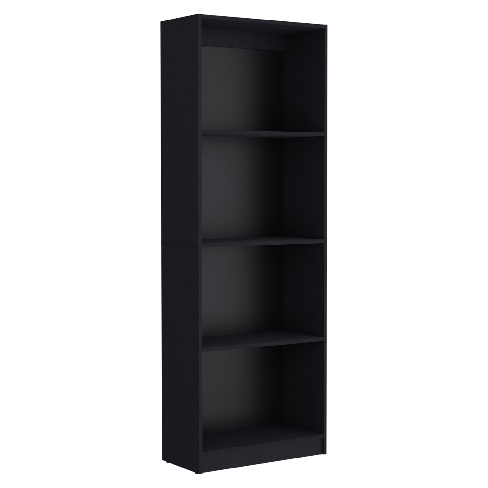 Bookcase with Spacious Tier-Shelving Design, Black
