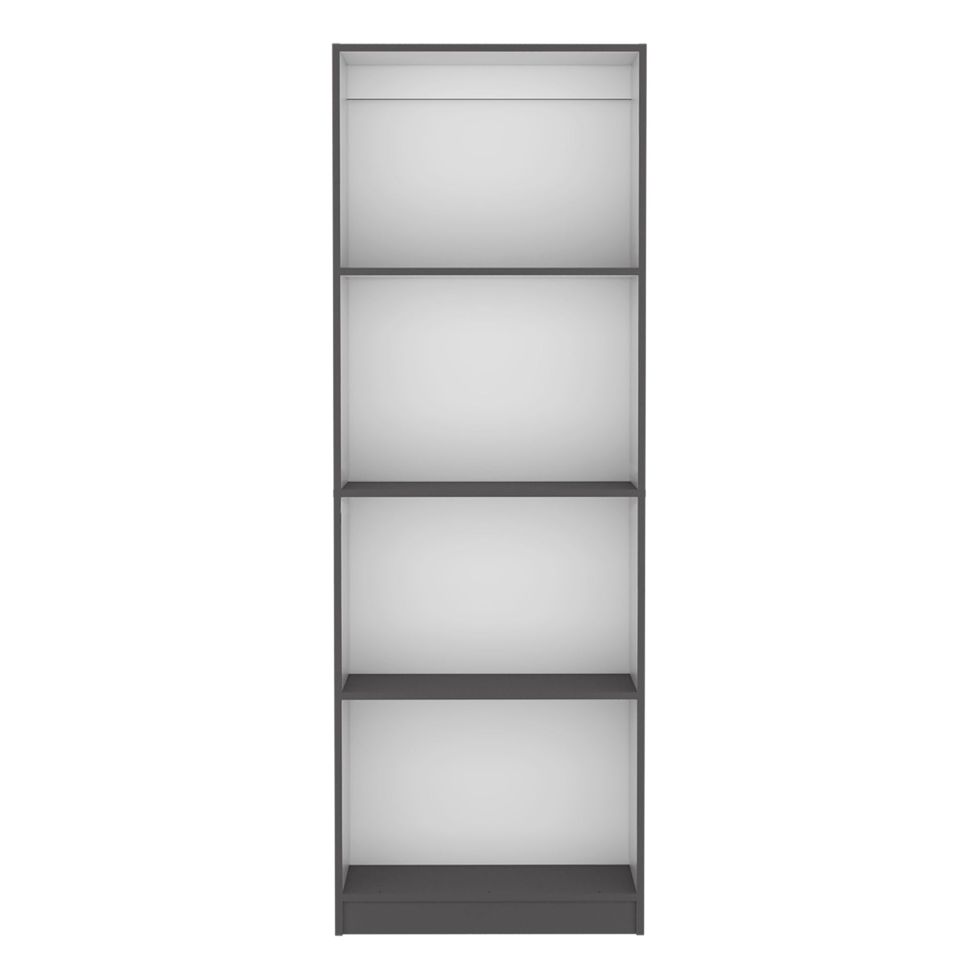 Spacious Tier-Shelving Bookcase in Matt Gray/White