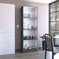 Spacious Tier-Shelving Bookcase in Matt Gray/White