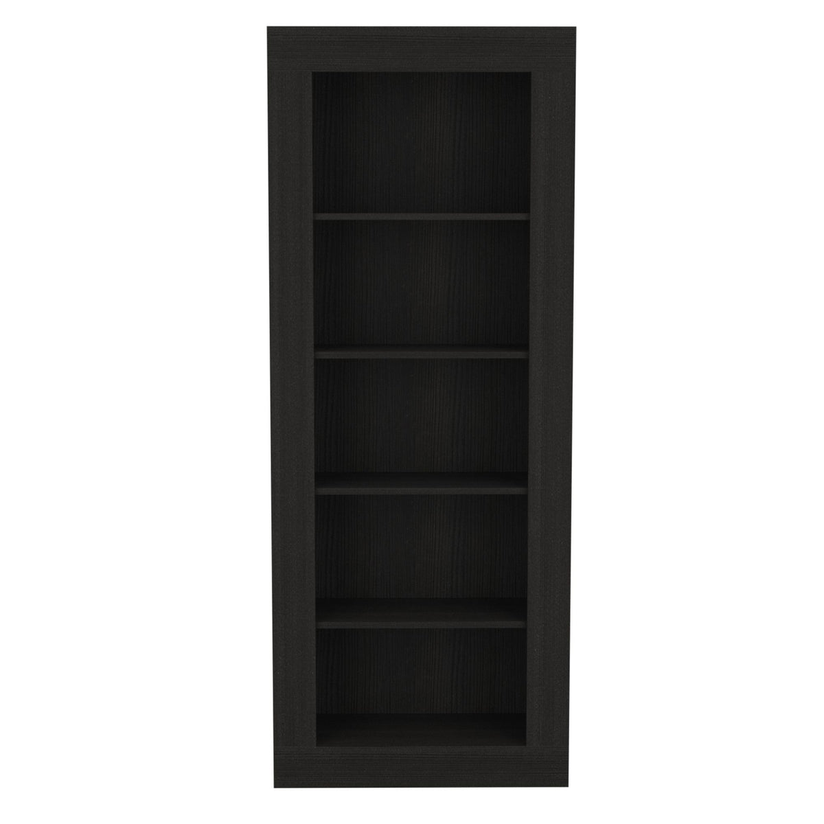 5-Shelf Bookcase with Sleek Vertical Design - Black