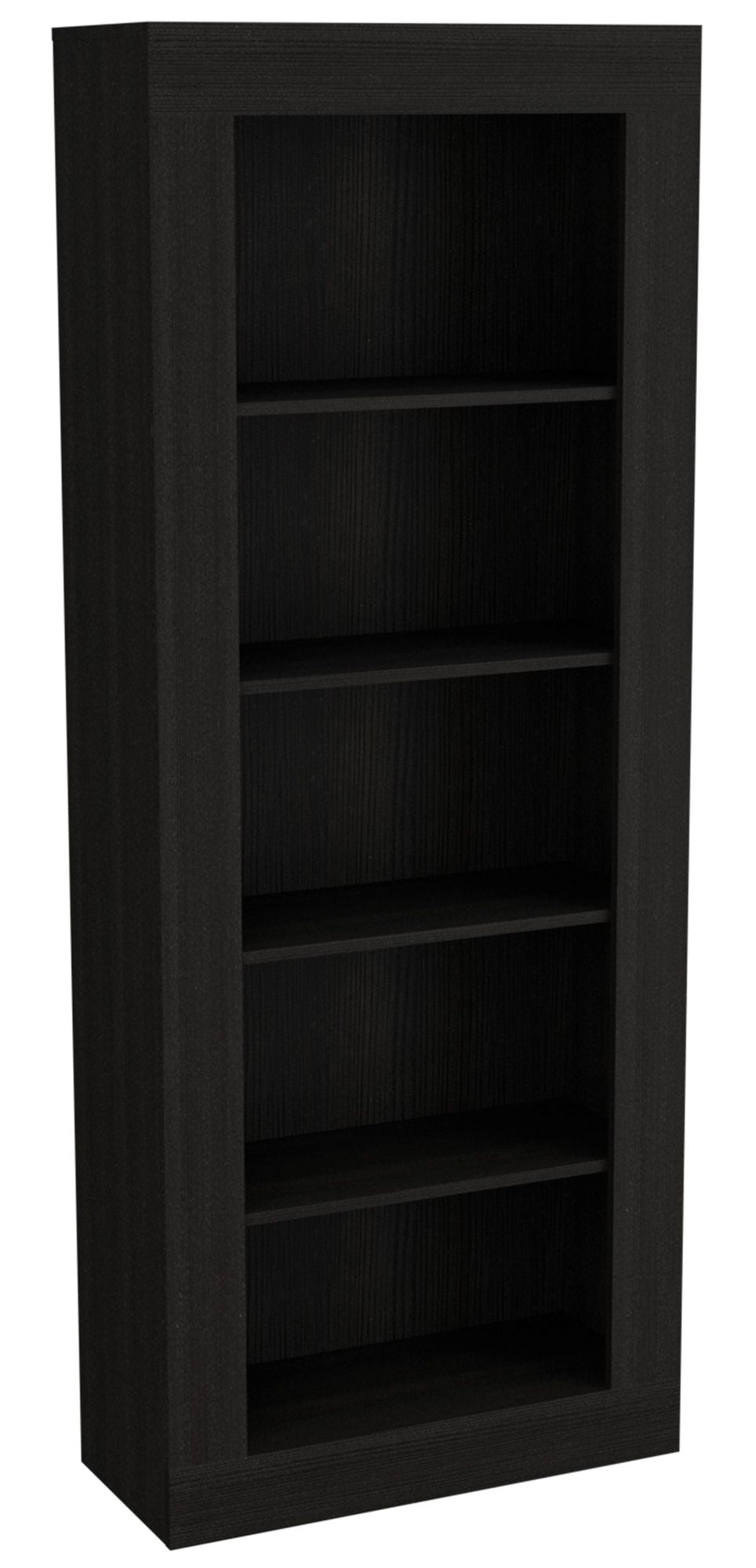 5-Shelf Bookcase with Sleek Vertical Design - Black