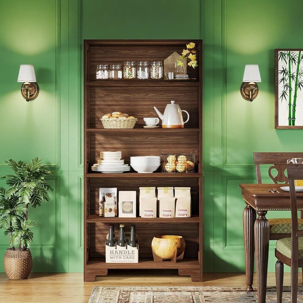Vintage Bookcase with X-Patterned Side Design