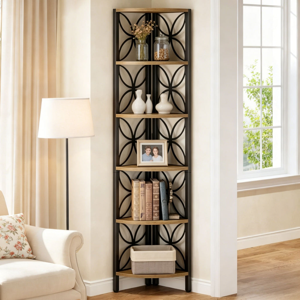Versatile 6-Tier Corner Shelf for Kitchen, Bathroom, and Living Room