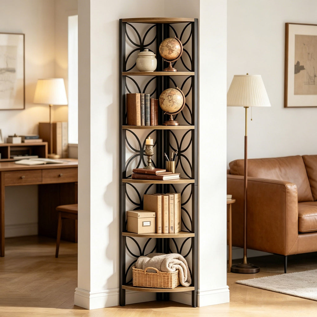 Versatile 6-Tier Corner Shelf for Kitchen, Bathroom, and Living Room