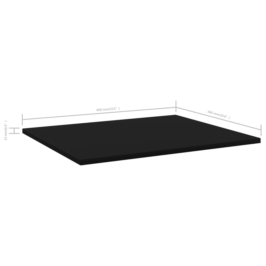 Eight Black Bookshelf Boards for Flexible Shelf Updates