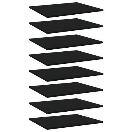 Eight Black Bookshelf Boards for Flexible Shelf Updates
