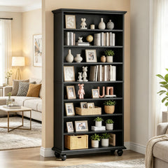 9-Layer Lighted Bookshelf with Adjustable Shelves