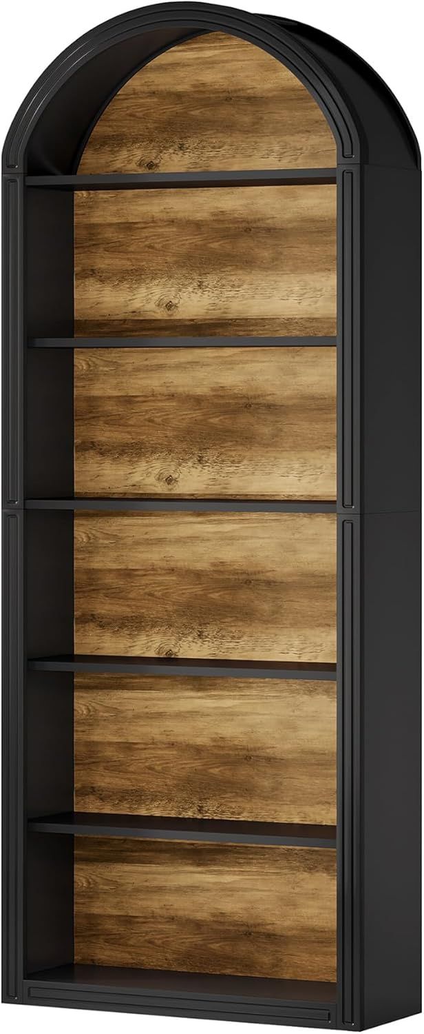 Eight-Tier Arched Bookshelf with Two-Tone Style