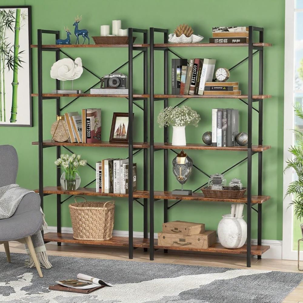 Large Open Bookshelf with Reinforced Stability