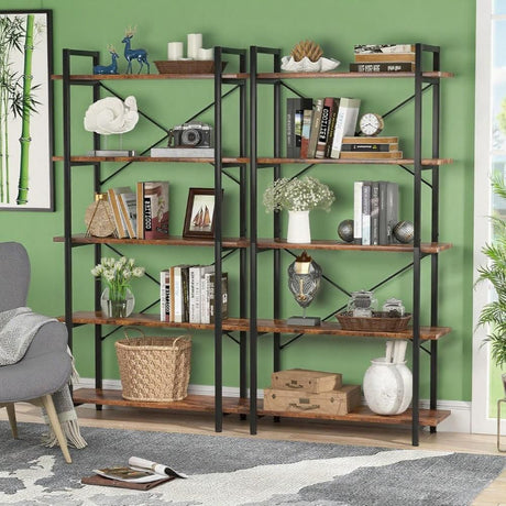 Large Open Bookshelf with Reinforced Stability