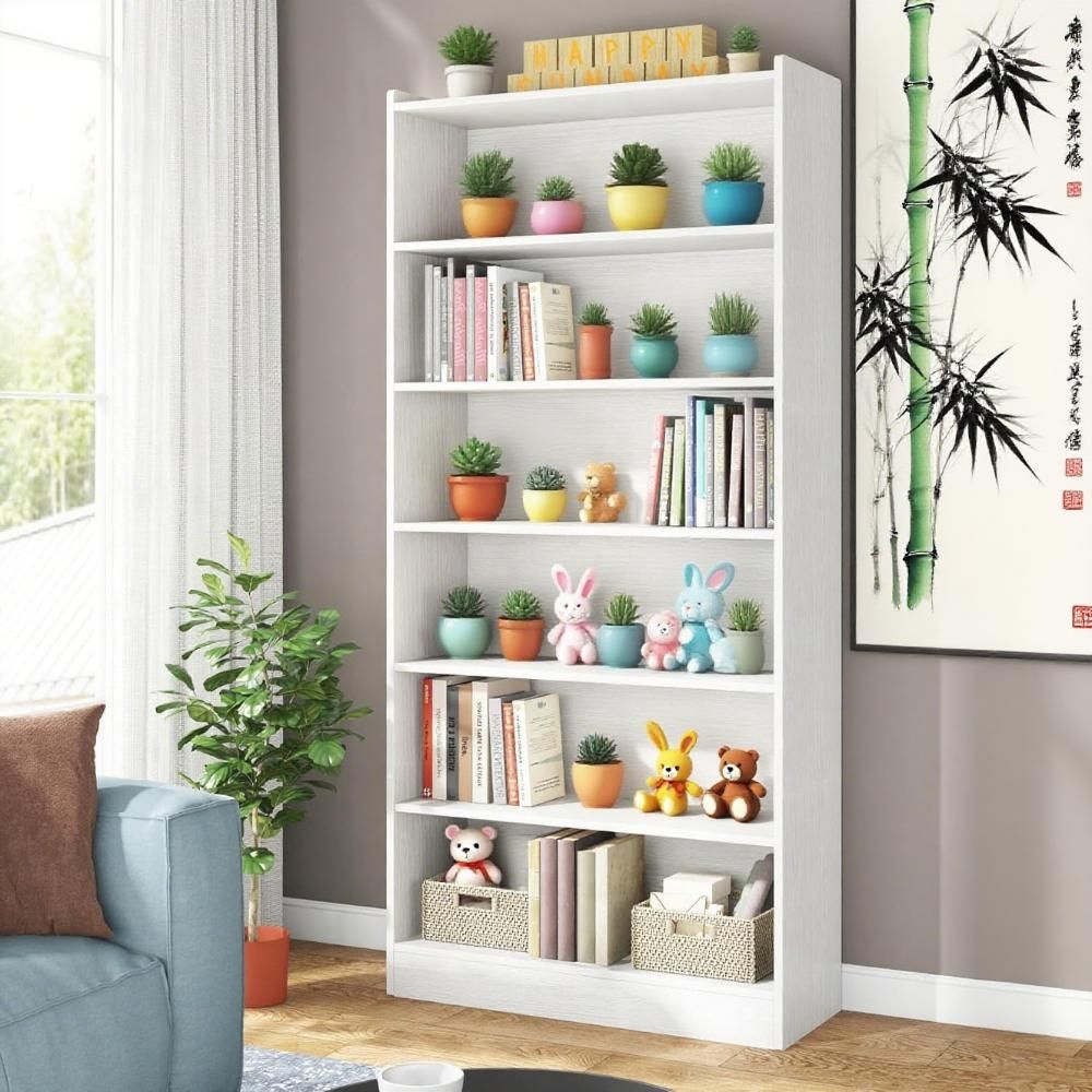 Tall Seven-Shelf Bookcase for Books and Displays