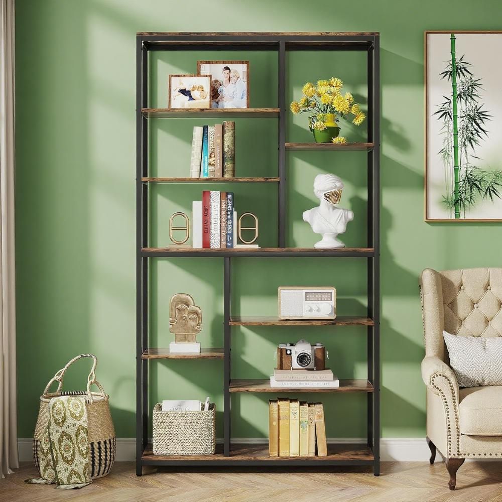 Extra-Tall Staggered Industrial Bookcase