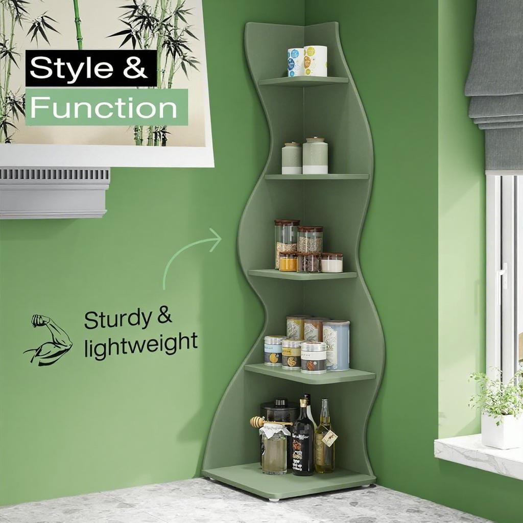 Modern 5-Tier Bookshelf with Adjustable Shelves – White