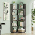 L-Shaped Corner Bookshelf with 6 Open Tiers – Industrial Style for Home Office