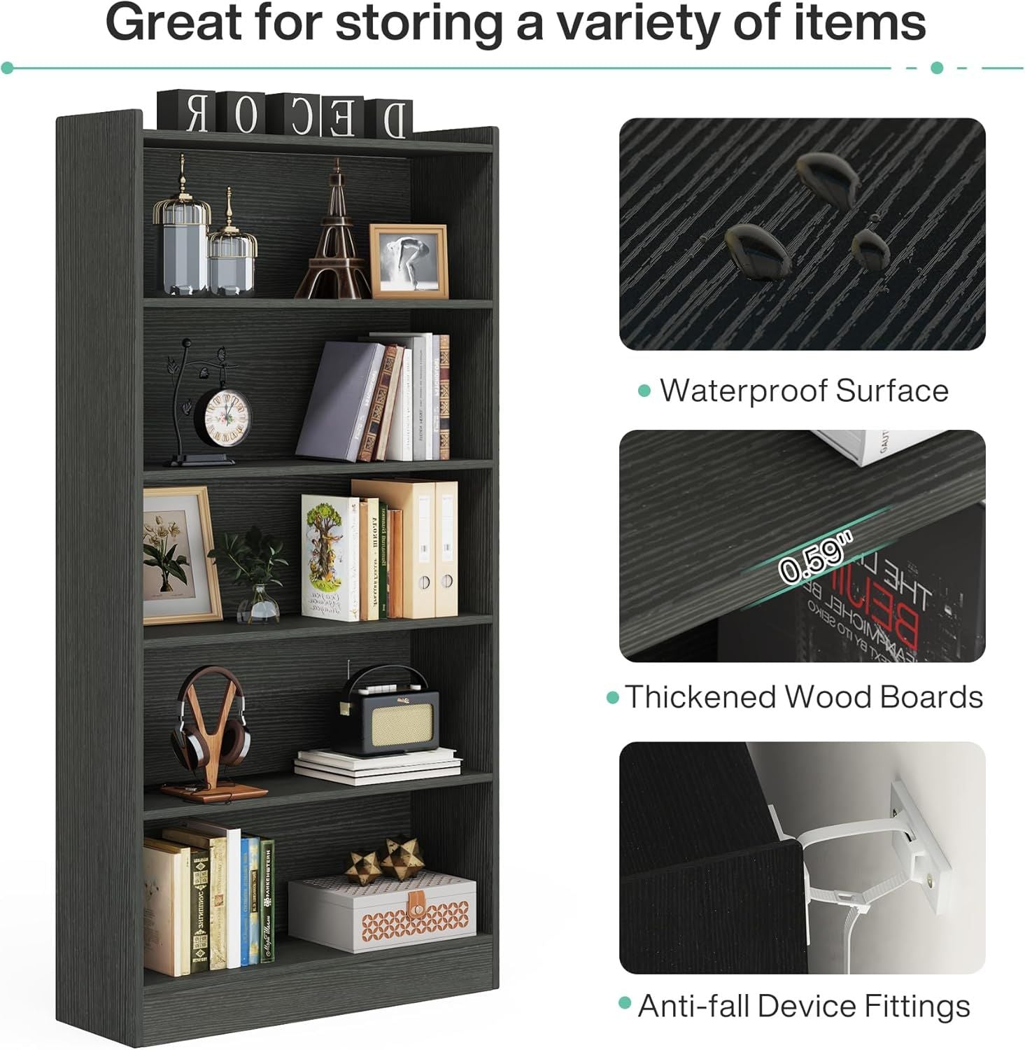 Tribesigns Freestanding Bookshelf – Modern Home Office Storage
