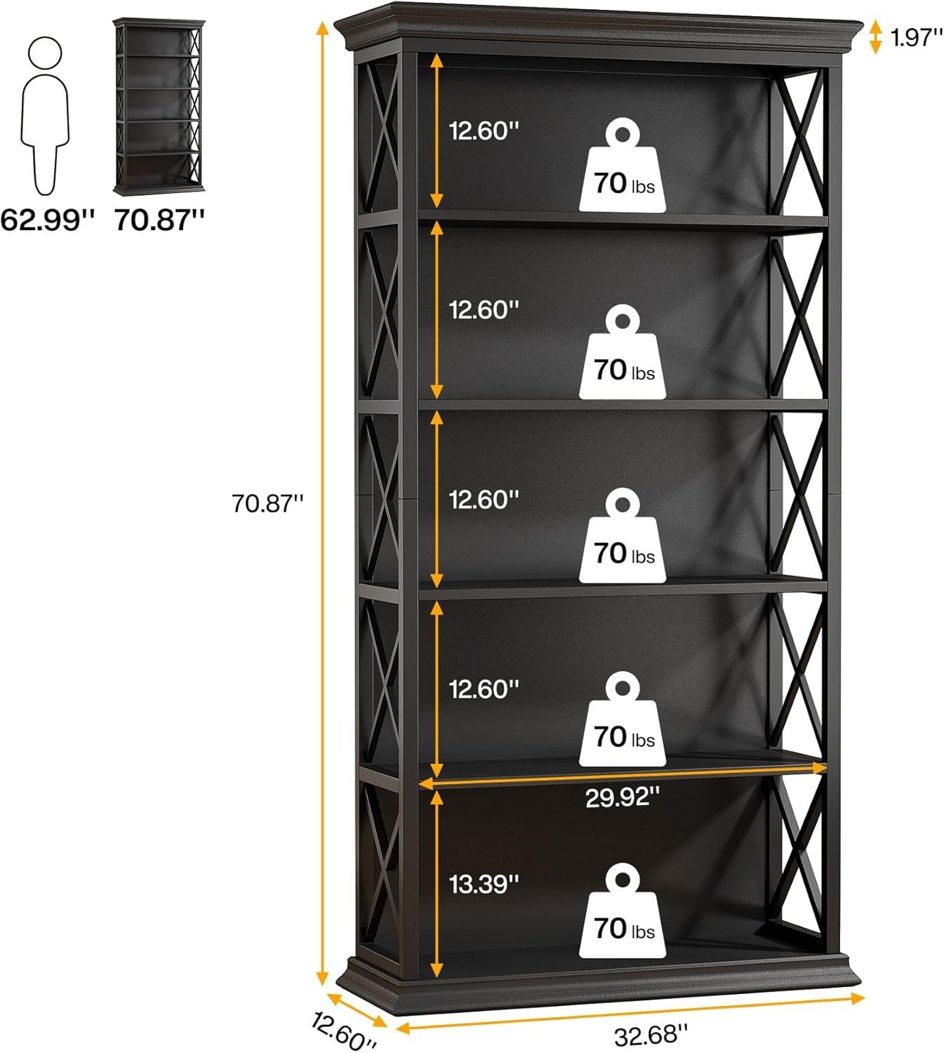 X-Accent Bookshelf for Stylish Storage and Display