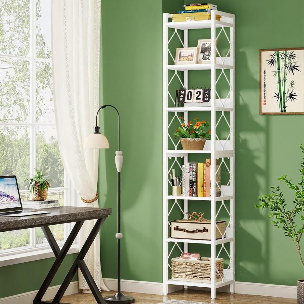Tall Corner Bookshelf for Compact Rooms