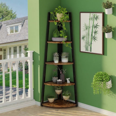 Five-Tier Corner Bookshelf for Versatile Display