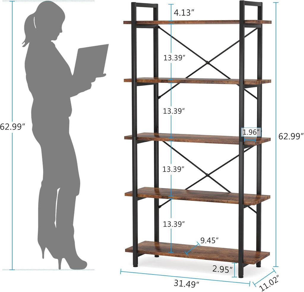 Large Open Bookshelf with Reinforced Stability