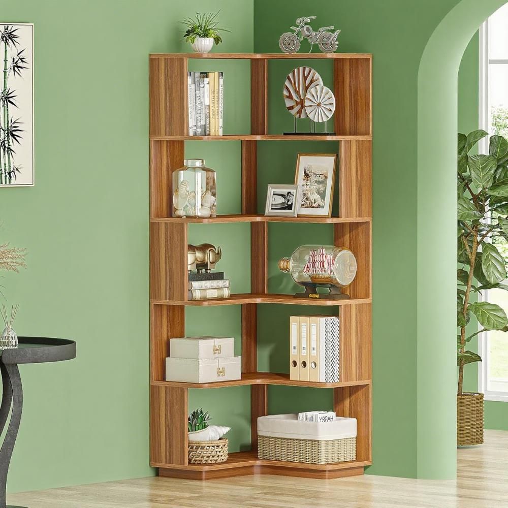 L-Shaped Corner Bookcase with Industrial Style