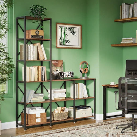 5-Tier L-Shaped Bookshelf for Versatile Storage and Display