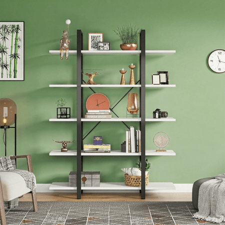 Open Five-Shelf Bookcase for Books and Display Pieces
