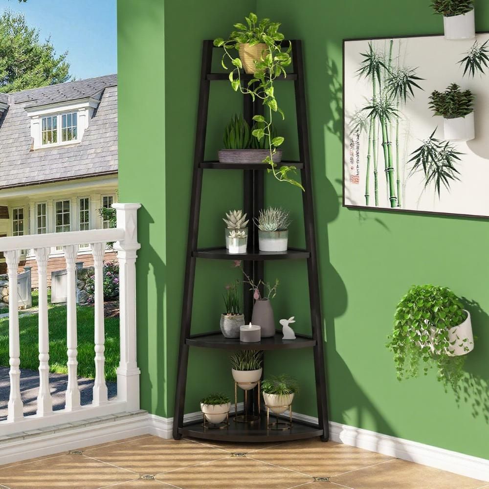 5-Tier Corner Bookshelf – Space-Saving and Sturdy