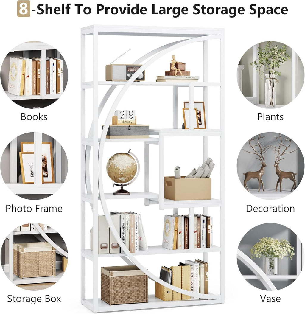 Modern Geometric Open-Shelf Bookcase