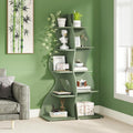Modern 5-Tier Bookshelf with Adjustable Shelves – White