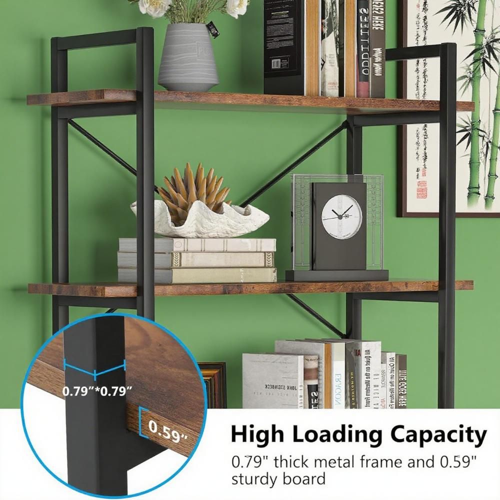 Large Open Bookshelf with Reinforced Stability