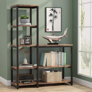 5-Tier L-Shaped Bookshelf – Versatile Display & Storage for Any Room