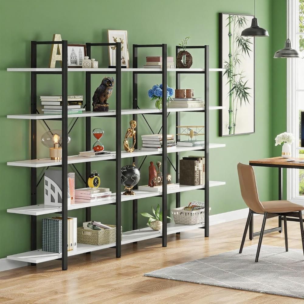 Open Five-Shelf Bookcase for Books and Display Pieces