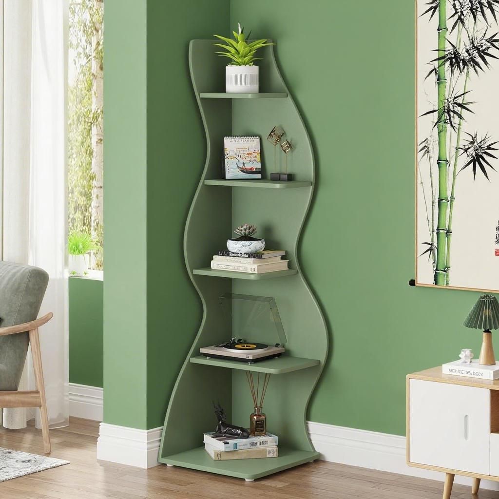 Modern 5-Tier Bookshelf with Adjustable Shelves – White