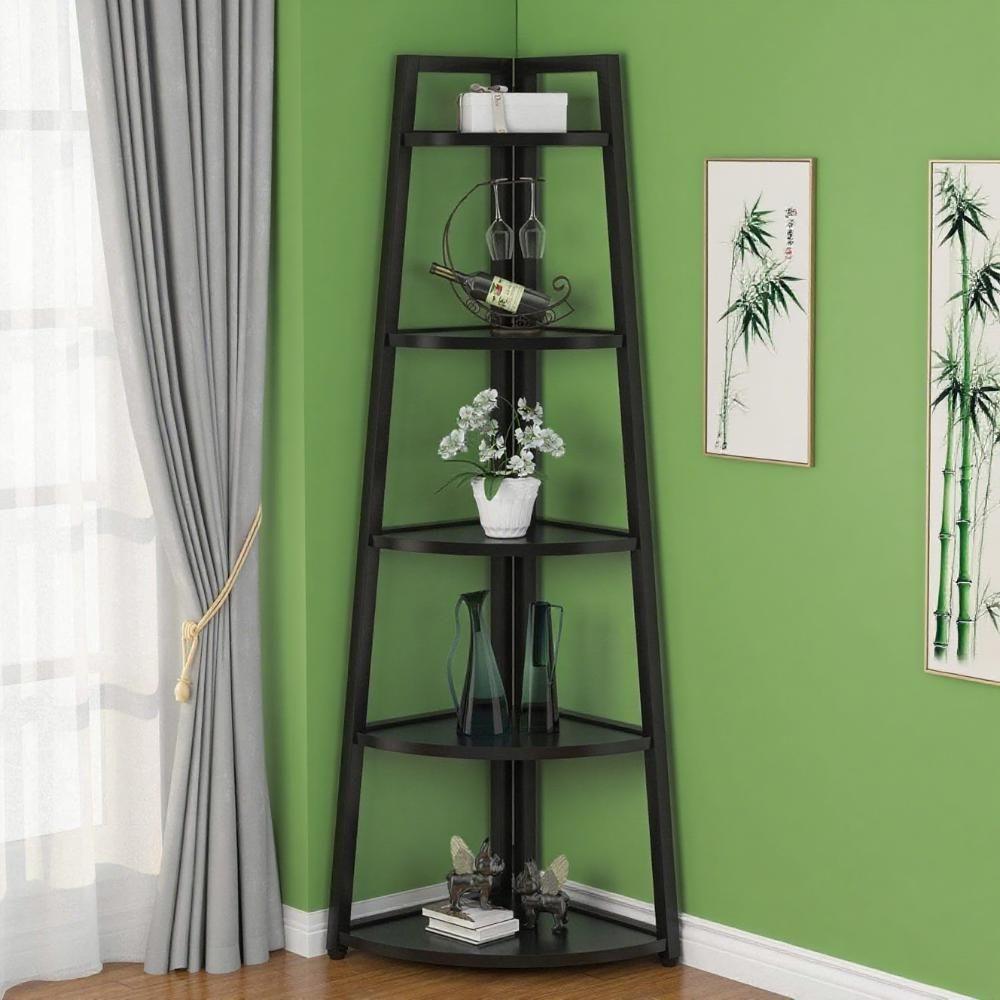 5-Tier Corner Bookshelf – Space-Saving and Sturdy