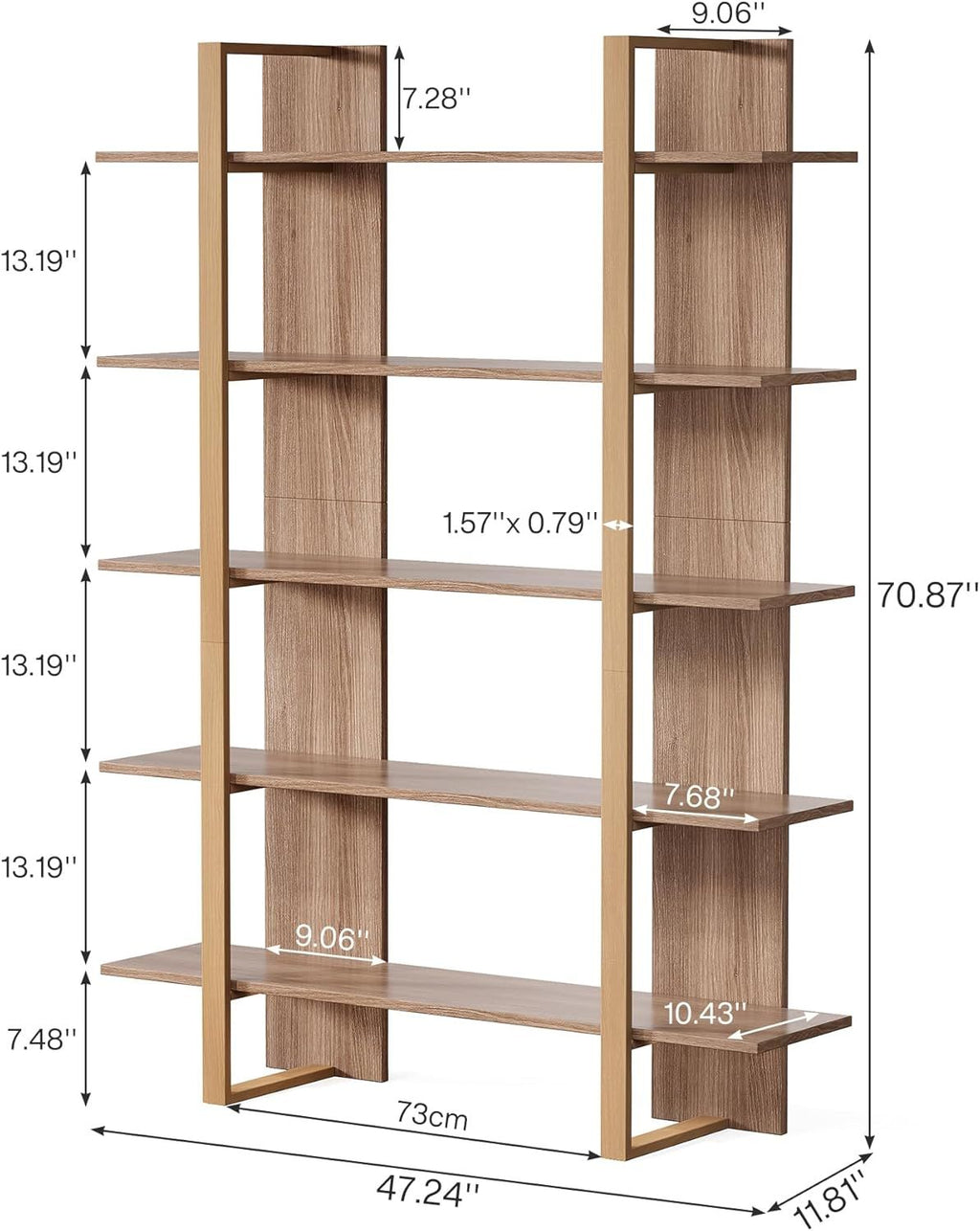 Industrial Chic Tall Bookshelf for Home Office