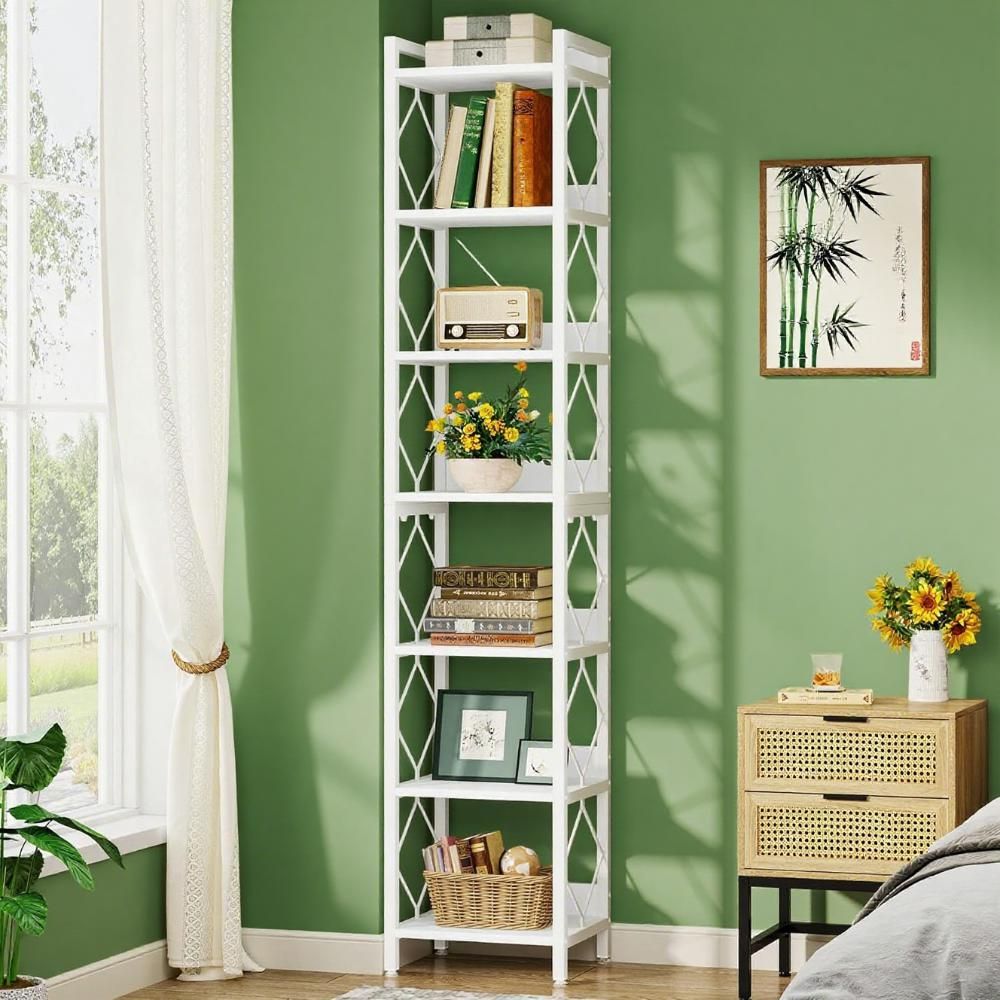 Tall Corner Bookshelf for Compact Rooms
