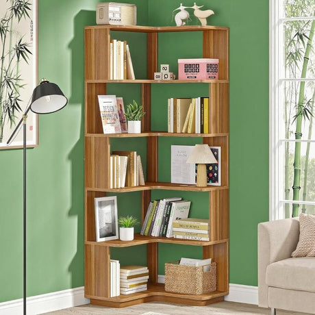 L-Shaped Corner Bookcase with Industrial Style