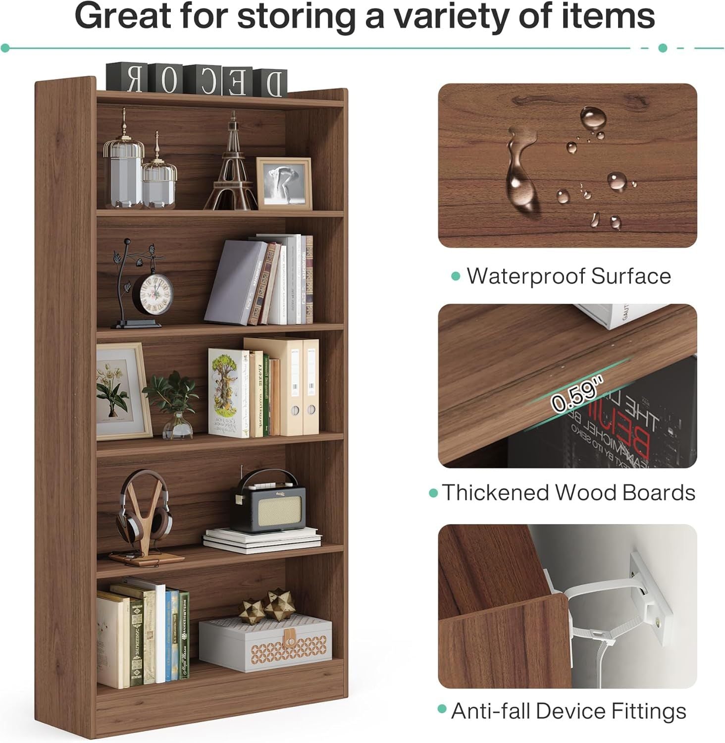 Tribesigns Freestanding Bookshelf for Home Office