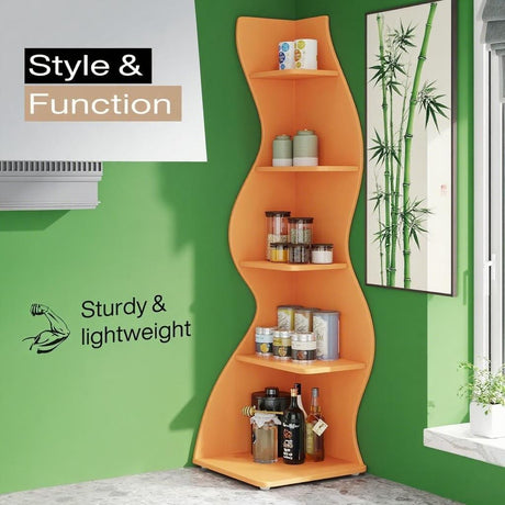 Sleek 5-Tier Bookshelf with Adjustable Shelves - All White Finish
