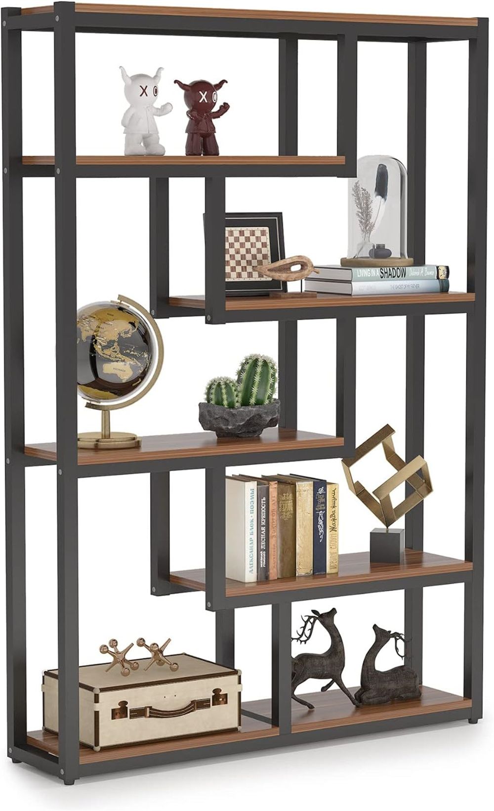 Asymmetrical Industrial Etagere Bookcase
