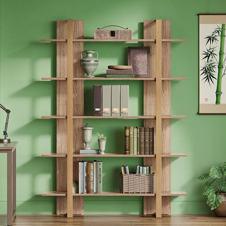 Industrial Chic Tall Bookshelf for Home Office