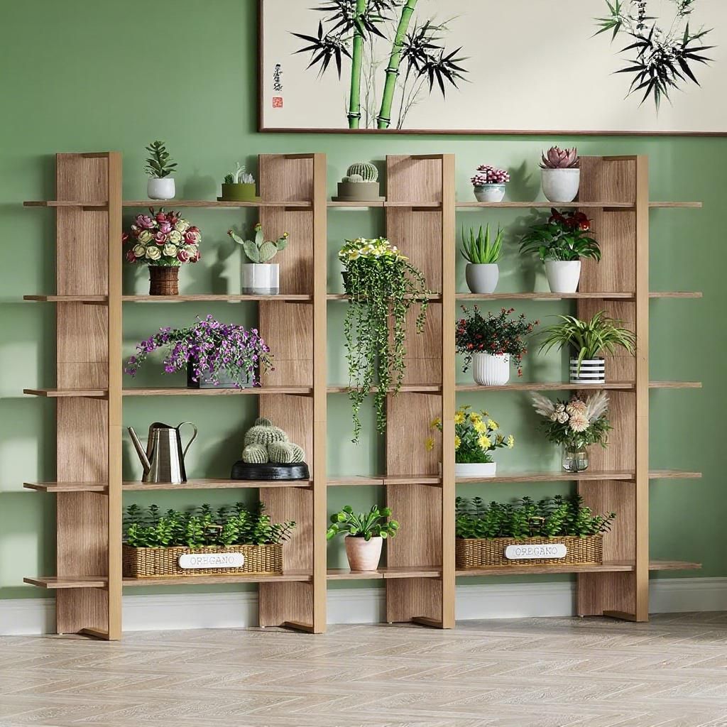 Industrial Chic Tall Bookshelf for Home Office